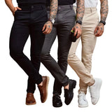 Calça Reta Masculina em Sarja - Kit 3Unidades