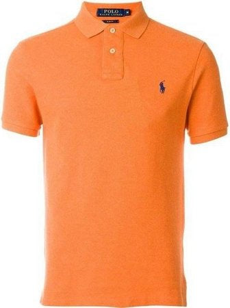Camisa Gola Polo Ralph Lauren Masculina Custom Fit - Laranja