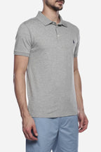 Camisa Gola Polo Ralph Lauren Masculina Custom Fit - Cinza