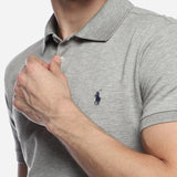 Camisa Gola Polo Ralph Lauren Masculina Custom Fit - Cinza